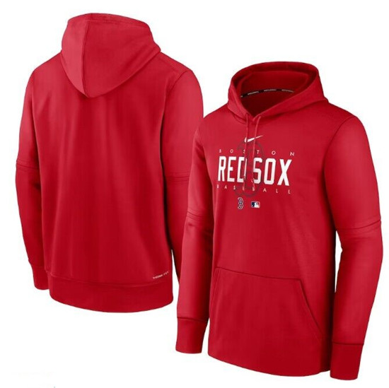 Men's Boston Red Sox Red Collection Pregame Performance Pullover Hoodie